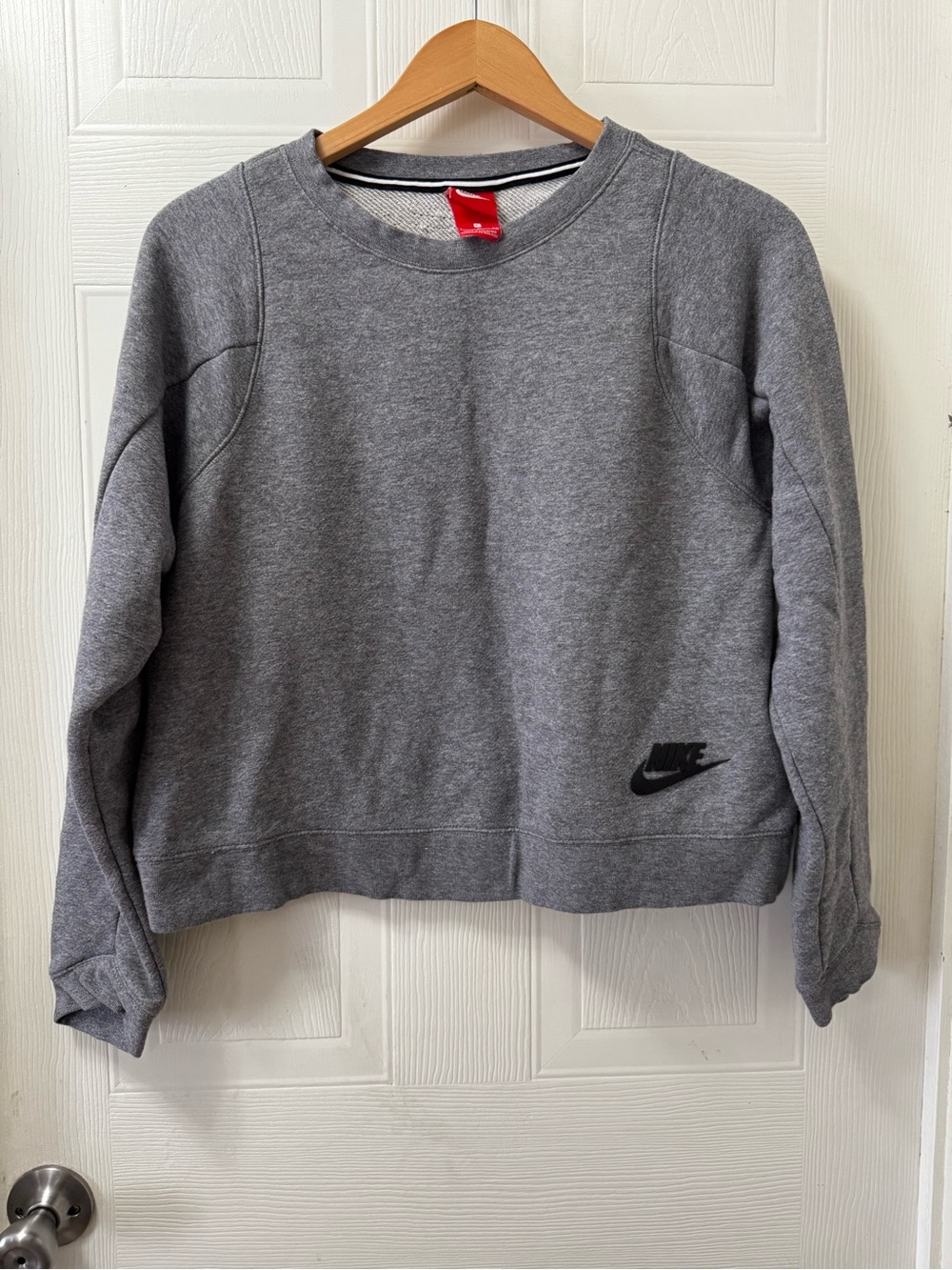 Nike Gray Women's Crewneck Sweatshirt with Black Logo